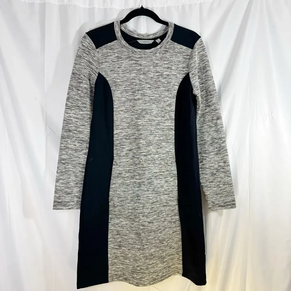 Athleta Cooldown Sweatshirt Dress Charcoal Heather Gray Size M